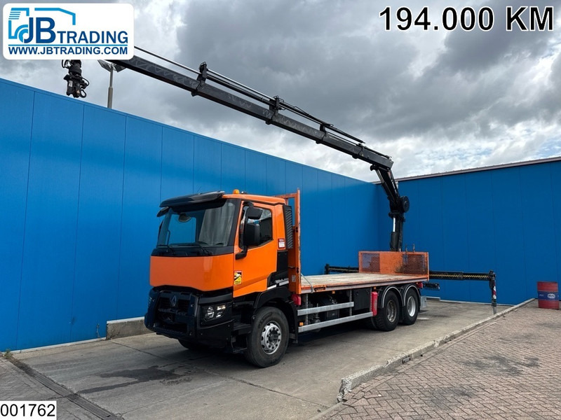 Renault C 380 6X4, EURO 6, HIAB, Remote, Steel suspension - Camion plateau, Camion grue: photos 1 Renault C 380 6X4, EURO 6, HIAB, Remote, Steel suspension - Camion plateau, Camion grue: photos 1