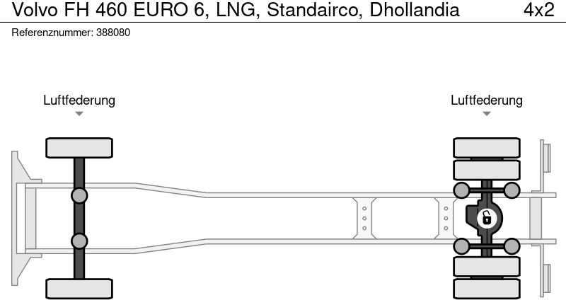 Camion à rideaux coulissants Volvo FH 460 EURO 6, LNG, Standairco, Dhollandia: photos 15