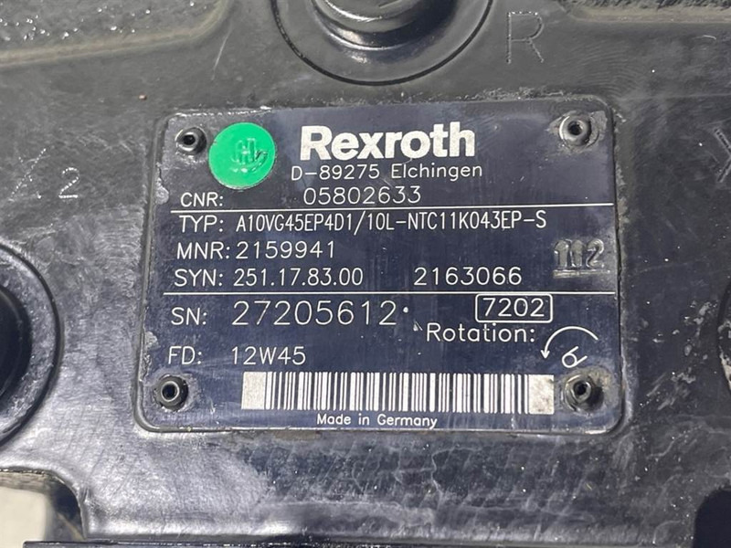Bomag -Rexroth A10VG45EP4D1/10L-Drive pump/Fahrpumpe - Hydraulique pour Engins de chantier: photos 4 Bomag -Rexroth A10VG45EP4D1/10L-Drive pump/Fahrpumpe - Hydraulique pour Engins de chantier: photos 4
