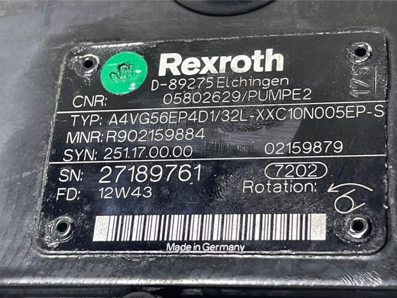 Bomag -Rexroth A4VG56EP4D1/32L-Drive pump/Fahrpumpe - Hydraulique pour Engins de chantier: photos 4 Bomag -Rexroth A4VG56EP4D1/32L-Drive pump/Fahrpumpe - Hydraulique pour Engins de chantier: photos 4