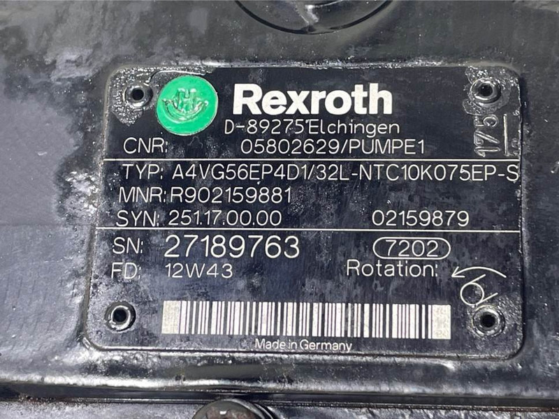 Bomag -Rexroth A4VG56EP4D1/32L-Drive pump/Fahrpumpe - Hydraulique pour Engins de chantier: photos 4 Bomag -Rexroth A4VG56EP4D1/32L-Drive pump/Fahrpumpe - Hydraulique pour Engins de chantier: photos 4