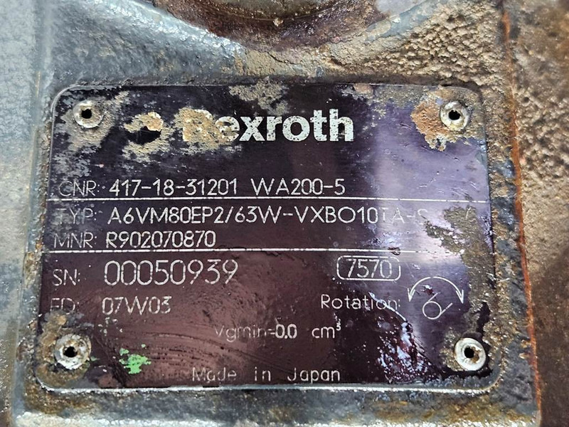 Komatsu WA200-5-Rexroth A6VM80EP2/63W-Drive motor/Rijmotor - Hydraulique pour Engins de chantier: photos 5 Komatsu WA200-5-Rexroth A6VM80EP2/63W-Drive motor/Rijmotor - Hydraulique pour Engins de chantier: photos 5