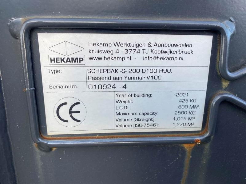 Terex Schaeff Ø50MM-Hekamp SCHEPBAK-S-200 D100 H90-Bucket - Godet pour Engins de chantier: photos 2 Terex Schaeff Ø50MM-Hekamp SCHEPBAK-S-200 D100 H90-Bucket - Godet pour Engins de chantier: photos 2