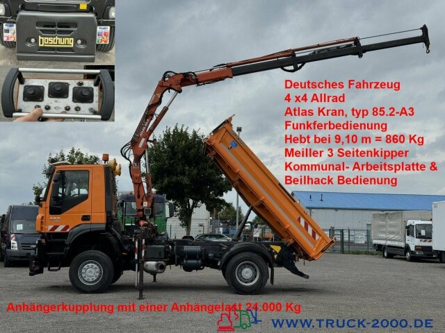 Iveco Stralis AD190T33 4x4 Winterdienst Atlas Kran - Camion benne, Camion grue: photos 1 Iveco Stralis AD190T33 4x4 Winterdienst Atlas Kran - Camion benne, Camion grue: photos 1