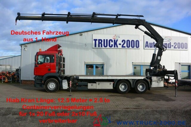 MAN TGA 26.410 6x4 Hiab 400 Container bei 8m/5Tonnen - Camion plateau, Camion grue: photos 1 MAN TGA 26.410 6x4 Hiab 400 Container bei 8m/5Tonnen - Camion plateau, Camion grue: photos 1