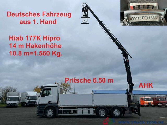 Mercedes-Benz Antos 2542 Hiab 177K HIPRO mit Funkfernbedienung - Camion plateau, Camion grue: photos 1 Mercedes-Benz Antos 2542 Hiab 177K HIPRO mit Funkfernbedienung - Camion plateau, Camion grue: photos 1