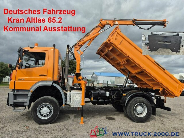 Mercedes-Benz Axor 1829 4x4 Atlas65.2 Kran Kommunal Austattung - Camion benne, Camion grue: photos 1 Mercedes-Benz Axor 1829 4x4 Atlas65.2 Kran Kommunal Austattung - Camion benne, Camion grue: photos 1