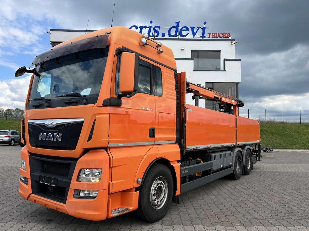 MAN TGX 26.480 6x2 Atlas 145.2 Kran Baustoff AHK - Camion plateau, Camion grue: photos 1 MAN TGX 26.480 6x2 Atlas 145.2 Kran Baustoff AHK - Camion plateau, Camion grue: photos 1