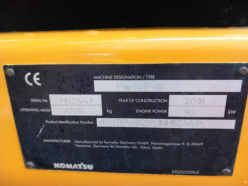 Komatsu PW148-10 - Pelle sur pneus: photos 4 Komatsu PW148-10 - Pelle sur pneus: photos 4