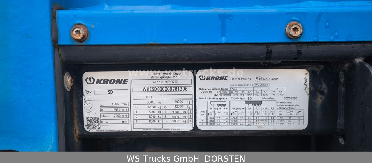 Krone SD 27 Planauflieger mit Edscha | ABS, EBS, XL - Semi-remorque rideaux coulissants: photos 3 Krone SD 27 Planauflieger mit Edscha | ABS, EBS, XL - Semi-remorque rideaux coulissants: photos 3