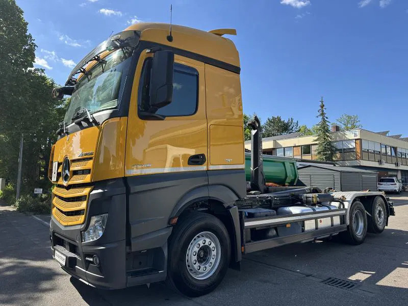 Mercedes-Benz Actros 2645 6x2 ABROLLER Lenk/Lift MEILLER 2170 Intarder - Camion ampliroll, Camion grue: photos 1 Mercedes-Benz Actros 2645 6x2 ABROLLER Lenk/Lift MEILLER 2170 Intarder - Camion ampliroll, Camion grue: photos 1