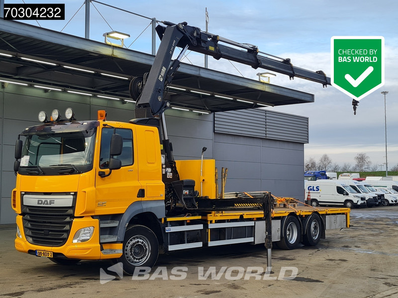 DAF CF 410 CF 6X2 HIAB 244EP-4 HIPRO Crane Kran Lift +Steering Axle Automatic Euro 6 - Camion plateau, Camion grue: photos 1 DAF CF 410 CF 6X2 HIAB 244EP-4 HIPRO Crane Kran Lift +Steering Axle Automatic Euro 6 - Camion plateau, Camion grue: photos 1