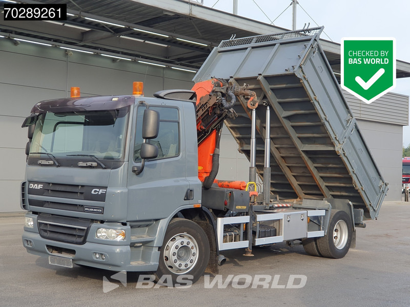 DAF CF75.250 FA75 4X2 Palfinger PK11000 Crane 8m3 tipper Manual Euro 4 - Camion benne, Camion grue: photos 1 DAF CF75.250 FA75 4X2 Palfinger PK11000 Crane 8m3 tipper Manual Euro 4 - Camion benne, Camion grue: photos 1