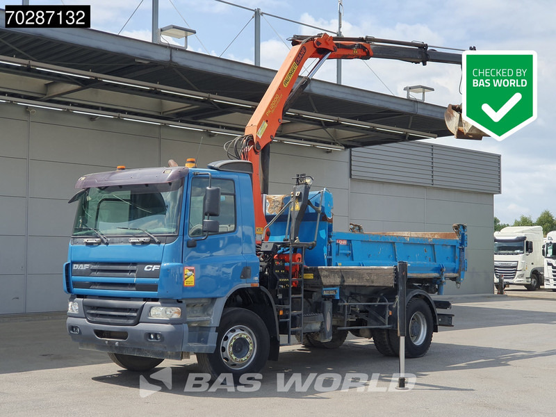 DAF CF75.310 4X2 Palfinger PK12000 Kran Crane 7m3 tipper Big-Axle Steelsuspension Euro 3 - Camion benne, Camion grue: photos 1 DAF CF75.310 4X2 Palfinger PK12000 Kran Crane 7m3 tipper Big-Axle Steelsuspension Euro 3 - Camion benne, Camion grue: photos 1