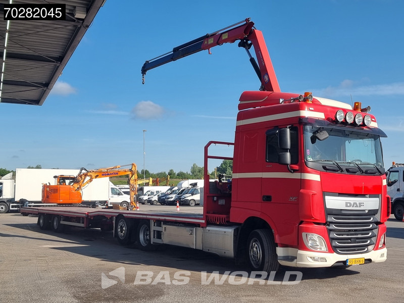 DAF XF 440 6X2 NL-Truck Transporter HMF 900-K2 Kran Lift-Lenkachse Euro 6 - Camion plateau, Camion grue: photos 5 DAF XF 440 6X2 NL-Truck Transporter HMF 900-K2 Kran Lift-Lenkachse Euro 6 - Camion plateau, Camion grue: photos 5