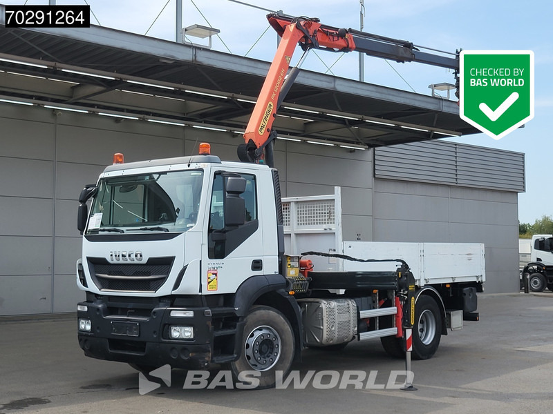 Iveco Stralis 310 4X2 Palfinger PK12002 EH Kran Crane Rotator Automatic Full Steel Euro 6 - Camion plateau, Camion grue: photos 1 Iveco Stralis 310 4X2 Palfinger PK12002 EH Kran Crane Rotator Automatic Full Steel Euro 6 - Camion plateau, Camion grue: photos 1