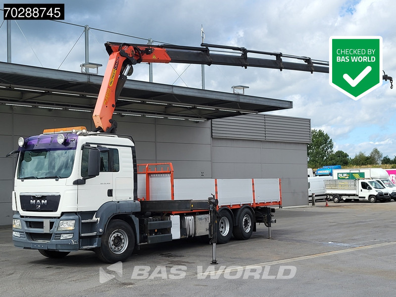 MAN TGS 26.400 TGS 6X2 Palfinger PK29002 Crane Kran 2.5Tons Winch Lift+steering Euro 4 - Camion plateau, Camion grue: photos 1 MAN TGS 26.400 TGS 6X2 Palfinger PK29002 Crane Kran 2.5Tons Winch Lift+steering Euro 4 - Camion plateau, Camion grue: photos 1