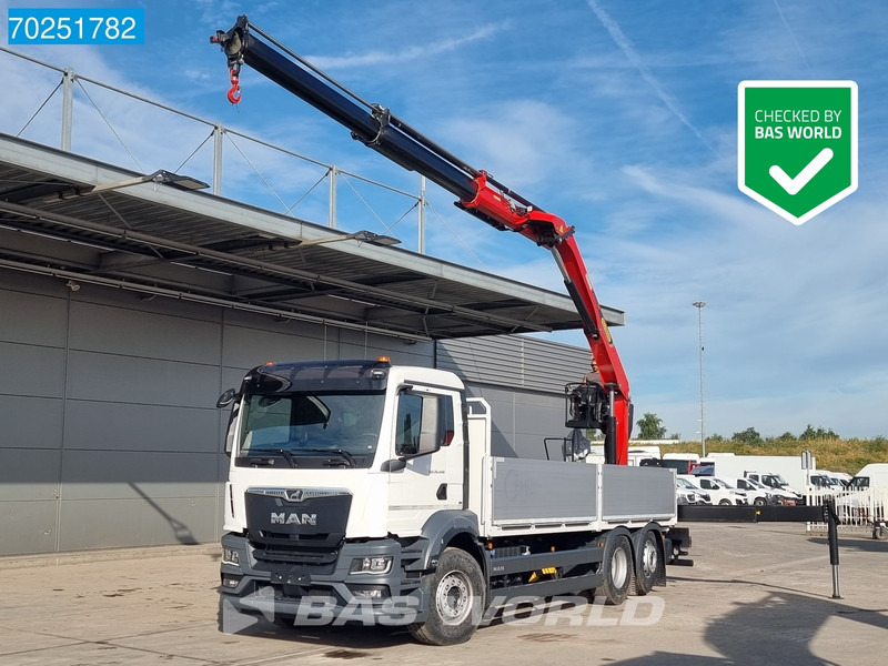 MAN TGS 26.440 6X2 NEW NL-Truck Palfinger PK 20.501 L TEC3 Kran Crane Baustoff Euro 6 - Camion plateau, Camion grue: photos 1 MAN TGS 26.440 6X2 NEW NL-Truck Palfinger PK 20.501 L TEC3 Kran Crane Baustoff Euro 6 - Camion plateau, Camion grue: photos 1