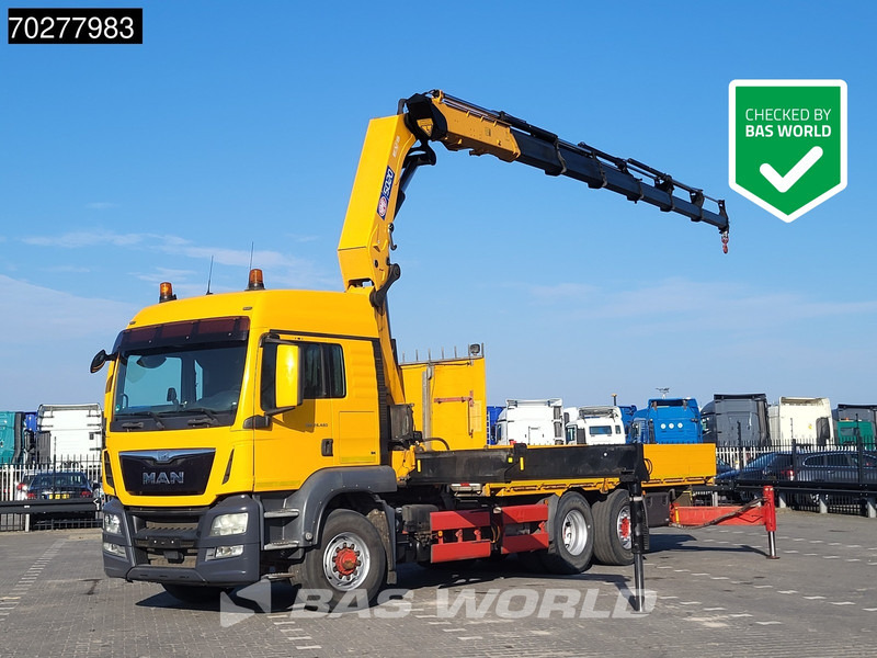 MAN TGS 26.480 6X4 HMF 5020-K6 Crane Kran Hydrodrive Lift+Lenkachse Euro 6 - Camion plateau, Camion grue: photos 1 MAN TGS 26.480 6X4 HMF 5020-K6 Crane Kran Hydrodrive Lift+Lenkachse Euro 6 - Camion plateau, Camion grue: photos 1