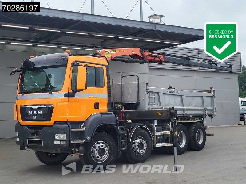 MAN TGS 35.400 8X4 Palfinger PK16001 K Kran Crane Retarder Big-Axle 2-Way tipper Euro 6 - Camion benne, Camion grue: photos 1 MAN TGS 35.400 8X4 Palfinger PK16001 K Kran Crane Retarder Big-Axle 2-Way tipper Euro 6 - Camion benne, Camion grue: photos 1