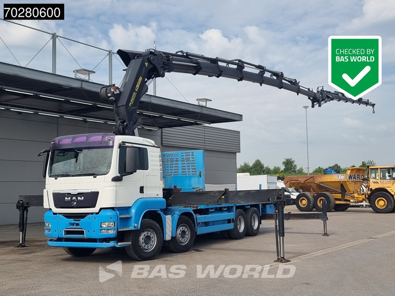 MAN TGS 35.440 8X4 Palfinger PK85002 7+6 Jib Winch Retarder - Camion plateau, Camion grue: photos 1 MAN TGS 35.440 8X4 Palfinger PK85002 7+6 Jib Winch Retarder - Camion plateau, Camion grue: photos 1