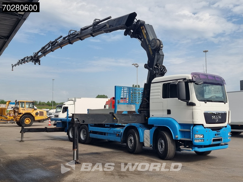 Camion plateau, Camion grue MAN TGS 35.440 8X4 Palfinger PK85002 7+6 Jib Winch Retarder: photos 7