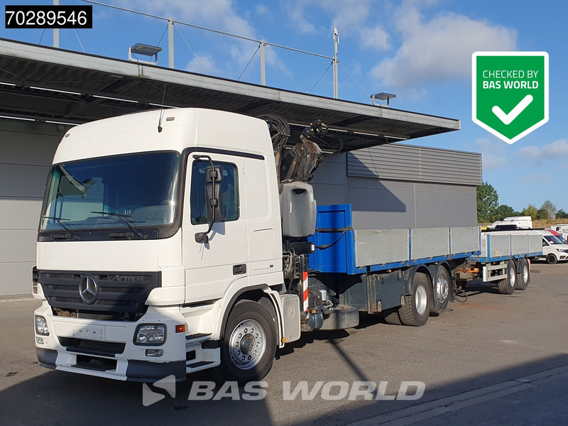 Mercedes-Benz Actros 2532 6X2 Truck + Trailer Fassi F330D3 Crane Kran 3-Pedals Euro 3 - Camion plateau, Camion grue: photos 1 Mercedes-Benz Actros 2532 6X2 Truck + Trailer Fassi F330D3 Crane Kran 3-Pedals Euro 3 - Camion plateau, Camion grue: photos 1