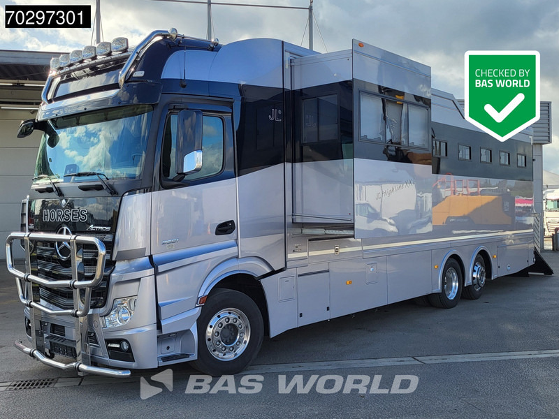 Mercedes-Benz Actros 2551 6X2 Pferdetransport Horse truck + Living Standairco Navi ACC Automatic Euro 6 - Camion chevaux: photos 1 Mercedes-Benz Actros 2551 6X2 Pferdetransport Horse truck + Living Standairco Navi ACC Automatic Euro 6 - Camion chevaux: photos 1