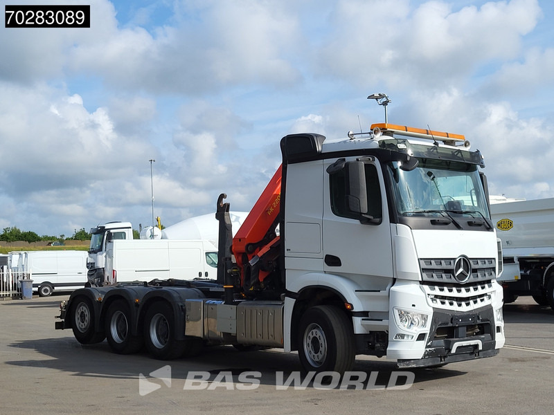 Camion ampliroll, Camion grue Mercedes-Benz Actros 3245 Actros 8X4 Palfinger PK22002 EH Crane 17tons hooklift Big-Axle Lift+Lenkachse Navi Euro 6: photos 17