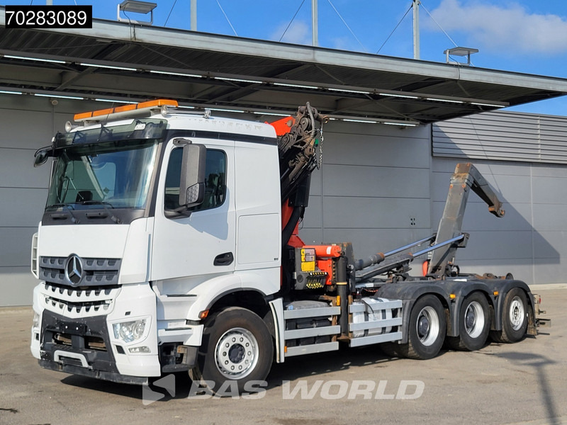 Camion ampliroll, Camion grue Mercedes-Benz Actros 3245 Actros 8X4 Palfinger PK22002 EH Crane 17tons hooklift Big-Axle Lift+Lenkachse Navi Euro 6: photos 7
