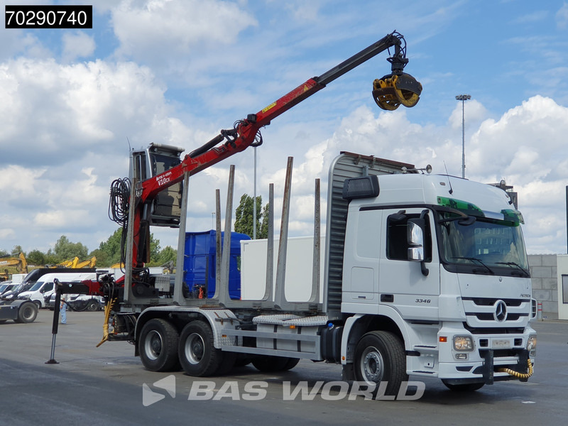 Mercedes-Benz Actros 3346 6X4 Original KM's! Wood Crane Big-Axle Steelsuspension Euro 5 - Camion grumier, Camion grue: photos 3 Mercedes-Benz Actros 3346 6X4 Original KM's! Wood Crane Big-Axle Steelsuspension Euro 5 - Camion grumier, Camion grue: photos 3