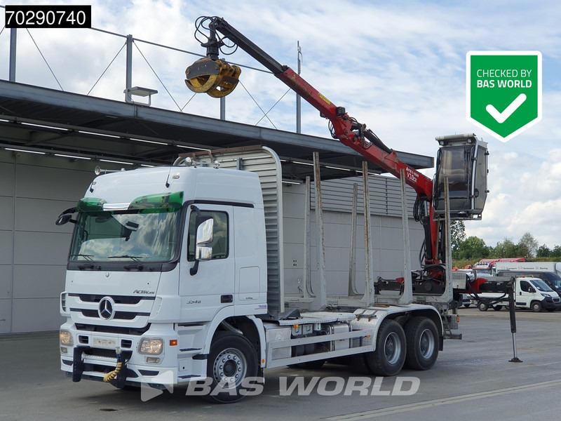 Mercedes-Benz Actros 3346 6X4 Original KM's! Wood Crane Big-Axle Steelsuspension Euro 5 - Camion grumier, Camion grue: photos 1 Mercedes-Benz Actros 3346 6X4 Original KM's! Wood Crane Big-Axle Steelsuspension Euro 5 - Camion grumier, Camion grue: photos 1