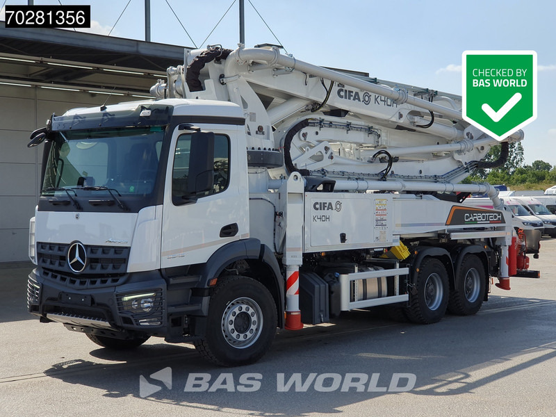 Mercedes-Benz Arocs 3343 6X4 CIFA K40H Carbotech Pump 5 arm Big-Axle Navi Euro 6 - Camion pompe: photos 1 Mercedes-Benz Arocs 3343 6X4 CIFA K40H Carbotech Pump 5 arm Big-Axle Navi Euro 6 - Camion pompe: photos 1
