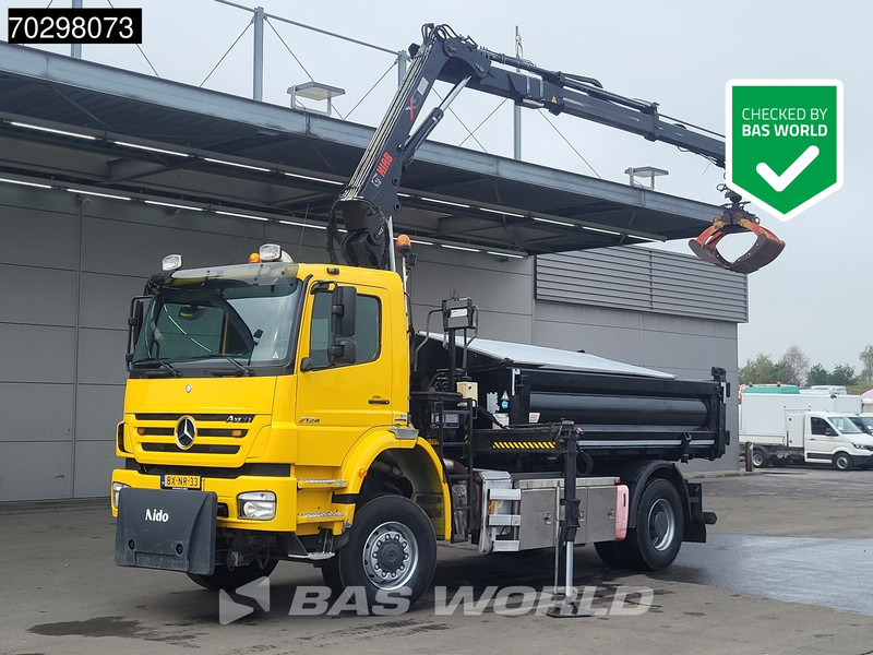 Mercedes-Benz Axor 2124 Axor 4X4 HIAB 122 B-2 HIDUO Crane Tipper Full Steel Big-Axle Euro 5 - Camion benne, Camion grue: photos 1 Mercedes-Benz Axor 2124 Axor 4X4 HIAB 122 B-2 HIDUO Crane Tipper Full Steel Big-Axle Euro 5 - Camion benne, Camion grue: photos 1