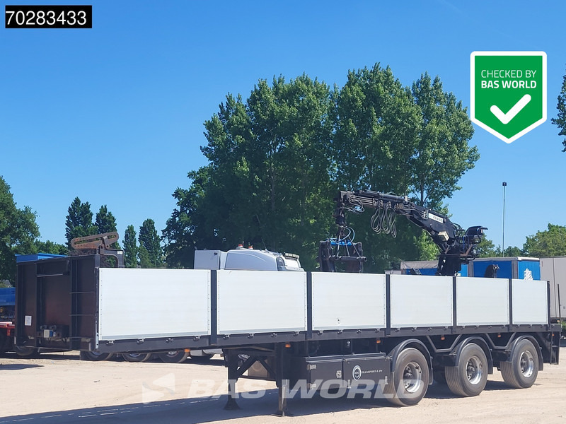 Pacton TPD347 TUV 02/26 2x Steering Axle Crane 16R - Semi-remorque plateau: photos 1 Pacton TPD347 TUV 02/26 2x Steering Axle Crane 16R - Semi-remorque plateau: photos 1