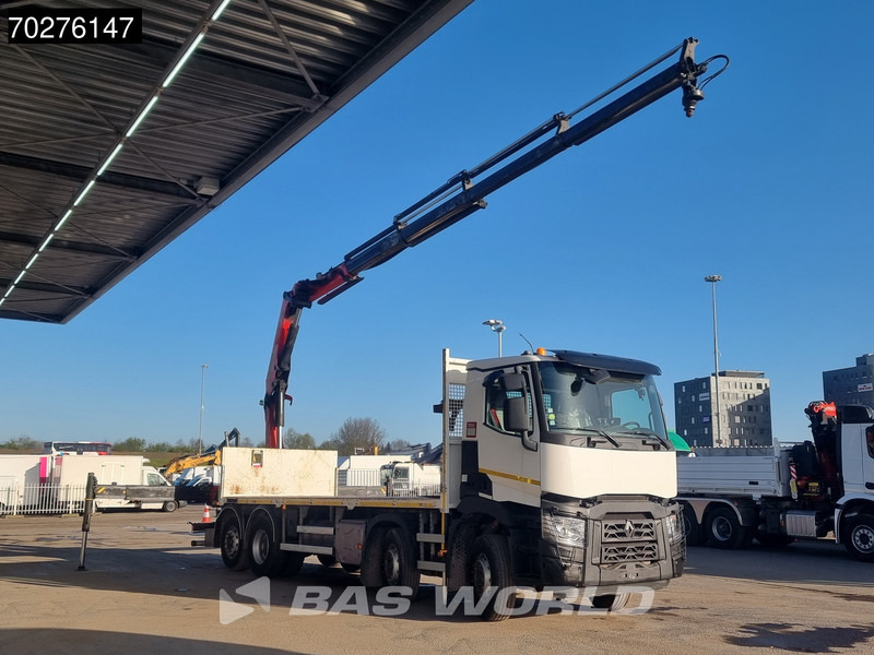 Camion plateau, Camion grue Renault C 380 8X2 Palfinger PK24001K Remote Lenkachse Euro 6: photos 6