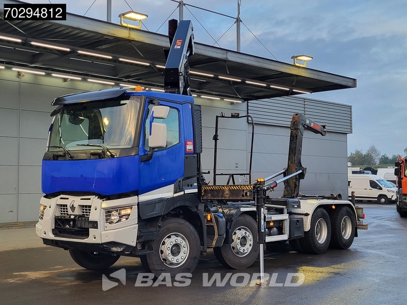 Camion ampliroll, Camion grue Renault C 430 8X4 HIAB X-Hiduo 188 B-2 Crane + Hook Full Steel Big-Axle Euro 6: photos 10