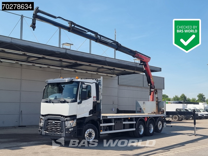 Renault C 480 8X4 Palfinger 24.001 SLD5 Kran Crane Lift-Lenkachse Euro 6 - Camion plateau, Camion grue: photos 1 Renault C 480 8X4 Palfinger 24.001 SLD5 Kran Crane Lift-Lenkachse Euro 6 - Camion plateau, Camion grue: photos 1