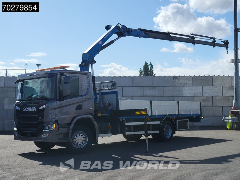 Scania P280 4X2 HMF 1420K-RC Kran Crane Automatic Euro 6 - Camion plateau, Camion grue: photos 1 Scania P280 4X2 HMF 1420K-RC Kran Crane Automatic Euro 6 - Camion plateau, Camion grue: photos 1