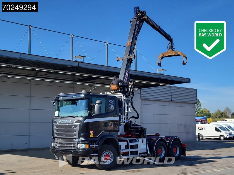 Scania R580 6X4 Holz Kran Diebolt D28 Full-Steel - Camion grumier, Camion grue: photos 1 Scania R580 6X4 Holz Kran Diebolt D28 Full-Steel - Camion grumier, Camion grue: photos 1