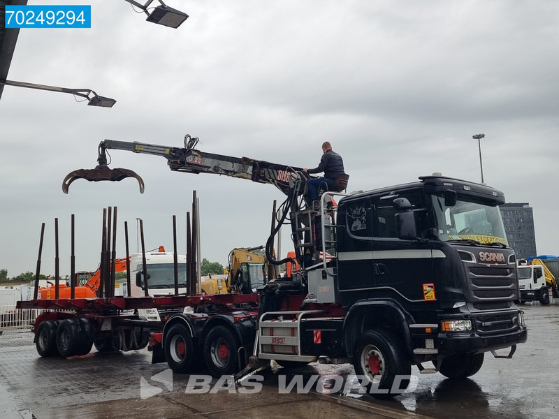 Scania R580 6X4 Holz Kran Diebolt D28 Full-Steell Extentable Trailer - Camion grumier, Camion grue: photos 2 Scania R580 6X4 Holz Kran Diebolt D28 Full-Steell Extentable Trailer - Camion grumier, Camion grue: photos 2