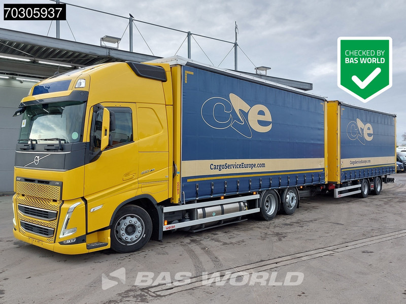 Volvo FH 460 6X2 Curtainsider Combi LNG Engine Sliding roof I-Park cool VEB+ - Camion à rideaux coulissants: photos 1 Volvo FH 460 6X2 Curtainsider Combi LNG Engine Sliding roof I-Park cool VEB+ - Camion à rideaux coulissants: photos 1
