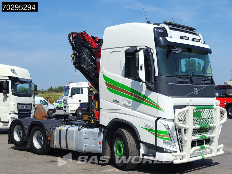 Camion plateau, Camion grue Volvo FH 500 FH 6X4 Full-Air Liftachse HMF 2820K-RCS Crane+JIB Remote Control I-ParkCool VDS LED Kran: photos 12
