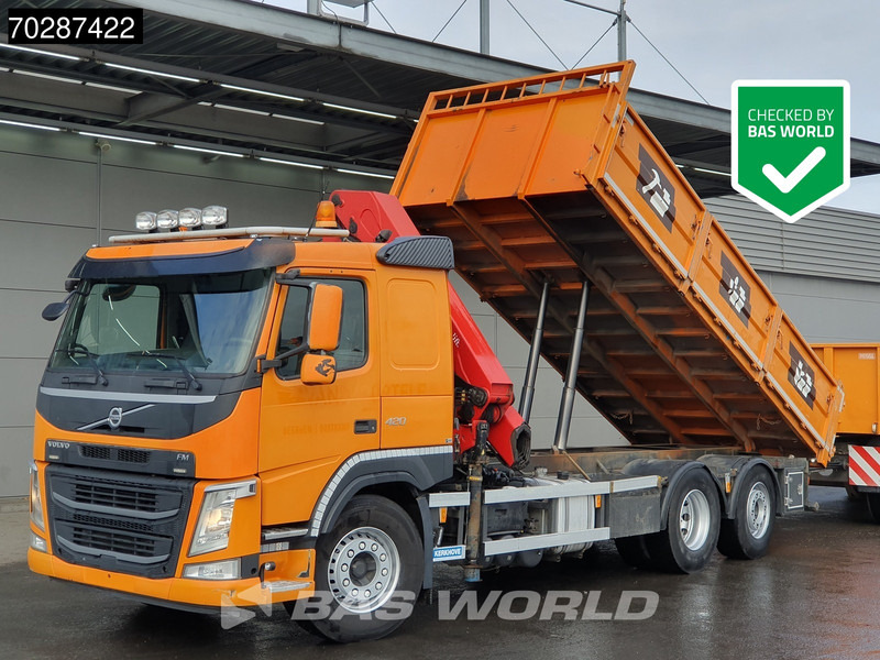 Volvo FM 420 6X2 HMF 2120 K 4 Crane Lift+lenkasche Euro 6 - Camion benne, Camion grue: photos 1 Volvo FM 420 6X2 HMF 2120 K 4 Crane Lift+lenkasche Euro 6 - Camion benne, Camion grue: photos 1