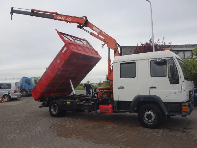 MAN 12.224 DC,8,5 TON ATLAS KRAAN,KIPPER,MANUAL POMP - Camion benne, Camion grue: photos 1 MAN 12.224 DC,8,5 TON ATLAS KRAAN,KIPPER,MANUAL POMP - Camion benne, Camion grue: photos 1