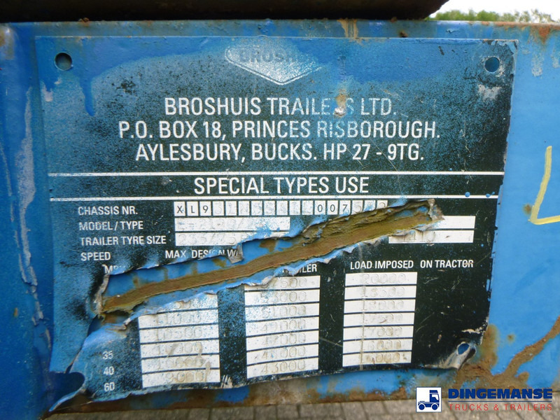 Semi-remorque surbaissé Broshuis 3-axle semi-lowbed trailer 45 t / extendable: photos 10