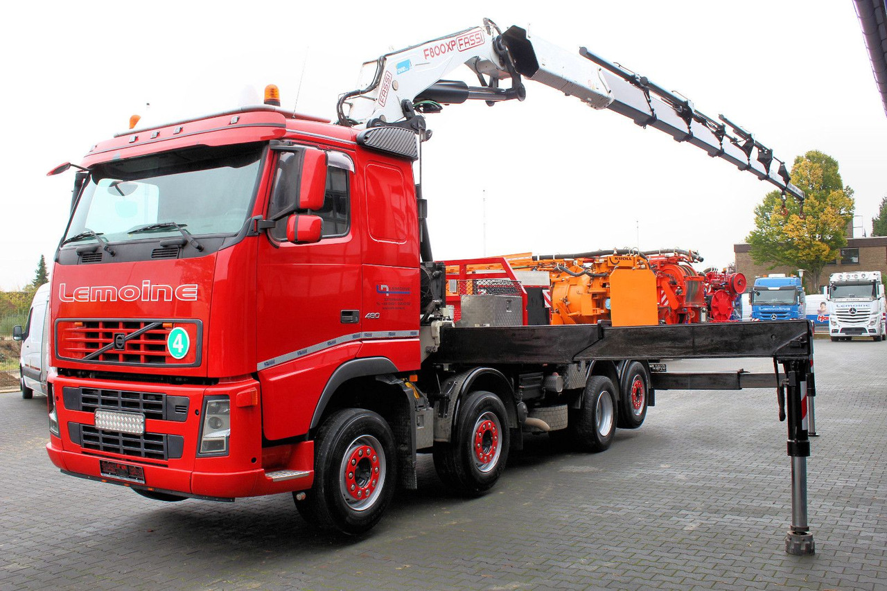Volvo 480 8x2 Pritsche + FASSI F800XP Kran 6x - Camion plateau, Camion grue: photos 3 Volvo 480 8x2 Pritsche + FASSI F800XP Kran 6x - Camion plateau, Camion grue: photos 3