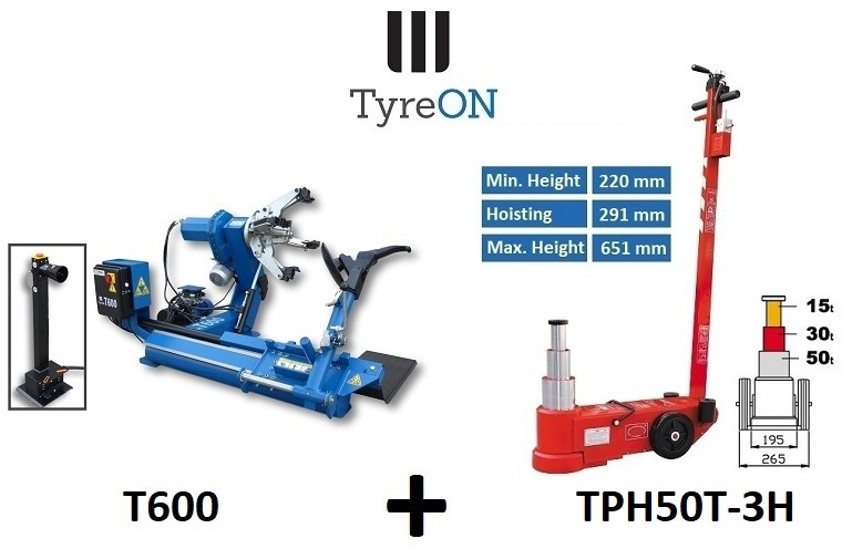 26 Inch truck tyre changer +  3-stage air hydraulic jack 50T - Équipement de garage: photos 1 26 Inch truck tyre changer +  3-stage air hydraulic jack 50T - Équipement de garage: photos 1