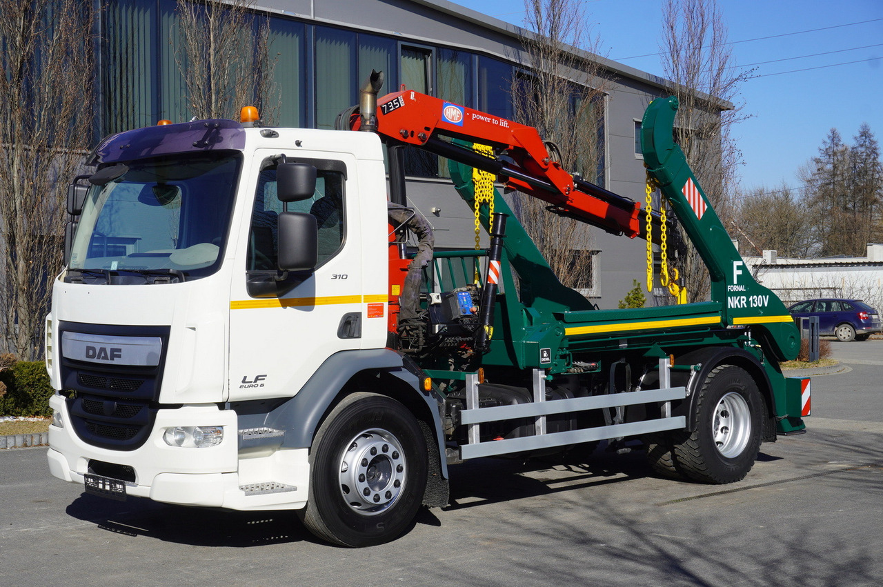 DAF LF 18.310 E6 / Skip loader Fornal NKR 130V / HDS HMF 735 K2 / Manual gearbox - Camion multibenne, Camion grue: photos 1 DAF LF 18.310 E6 / Skip loader Fornal NKR 130V / HDS HMF 735 K2 / Manual gearbox - Camion multibenne, Camion grue: photos 1