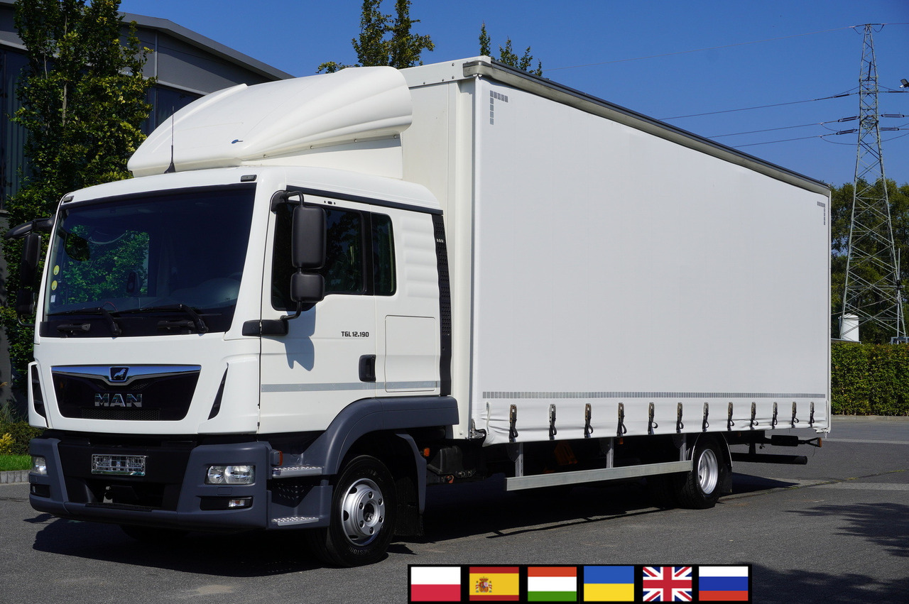 MAN TGL 12.190 / Curtainsider 19 EPAL / Sleeper cab - Camion à rideaux coulissants: photos 1 MAN TGL 12.190 / Curtainsider 19 EPAL / Sleeper cab - Camion à rideaux coulissants: photos 1